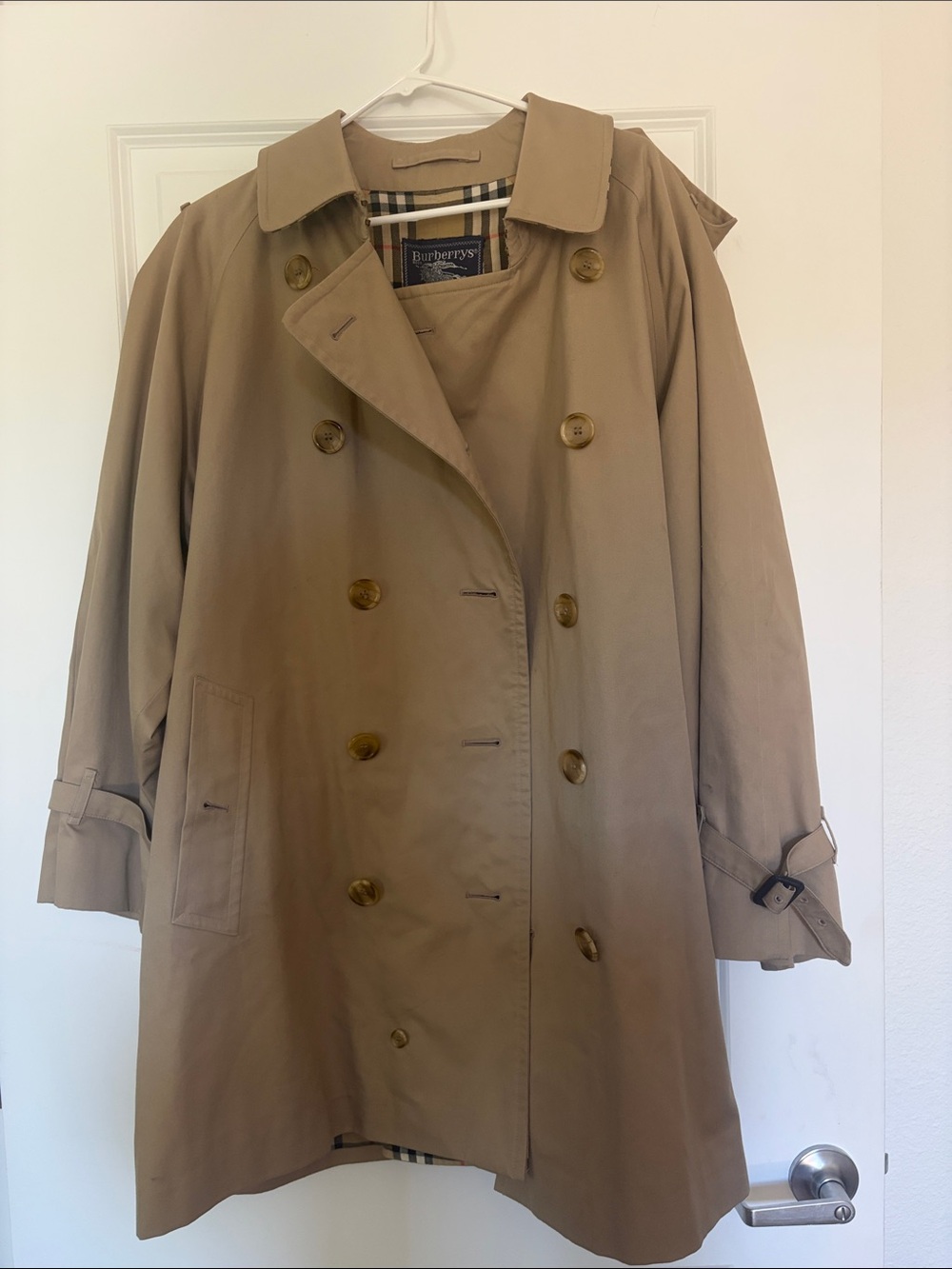 Burberry Tan Double-Breasted Trench Coat
